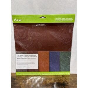 Cricut Faux Leather, Pebbled, Patina Sampler New In Package 12x12 5 Sheets